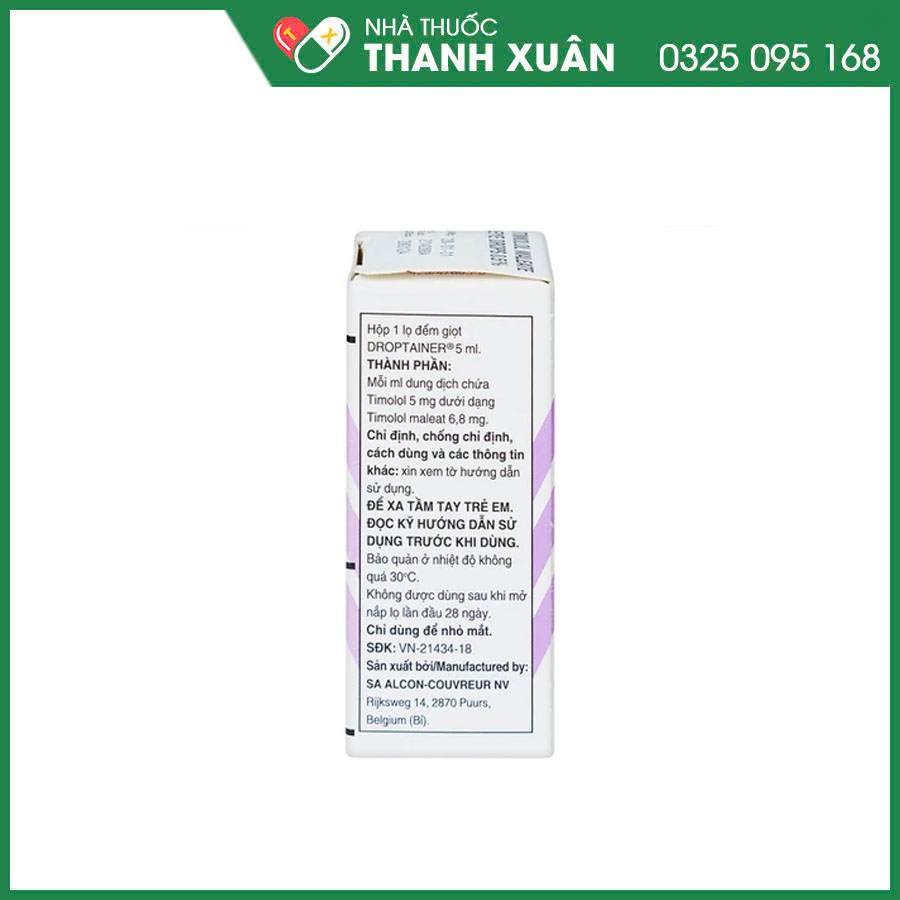 Timolol Maleate Eye Drops 0.5% thuốc điều trị tăng nhãn áp, Glôcôm góc mở mạn tính, Glôcôm thứ phát